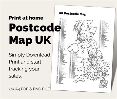 Image result for Postcode Map UK Printable A4