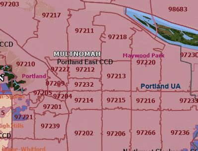 Image result for Multnomah County Zip Code Map