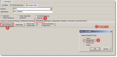 Image result for Oracle Apex 19 Object Browser Table Foreign Key