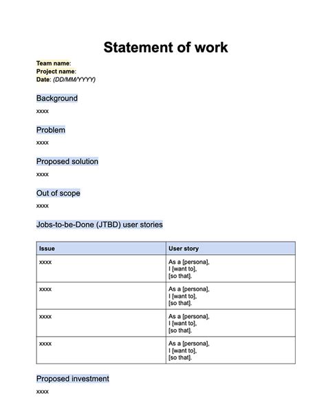 Toradh íomhá ar Work Statement Examples