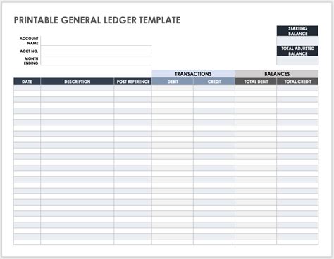 Image result for General Ledger Template