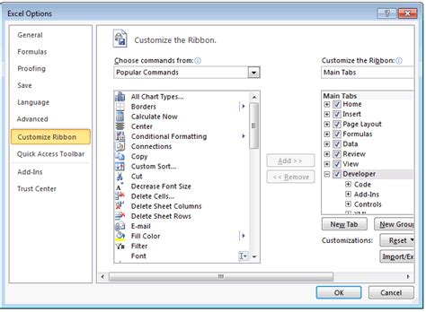 Adding Developer Tab in Excel に対する画像結果