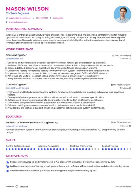 Image result for Controls Engineer Resume