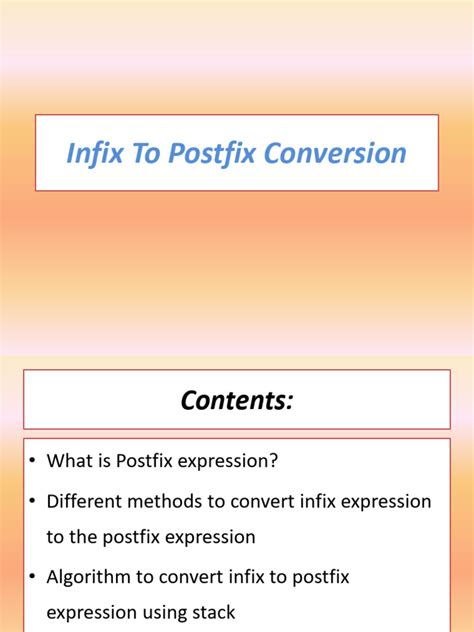 Postfix to Infix Conversion Pptexample Using Stack に対する画像結果