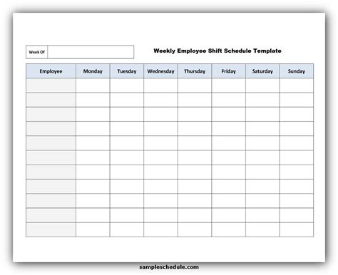Image result for Weekly Employee Shift Schedule Template Excel