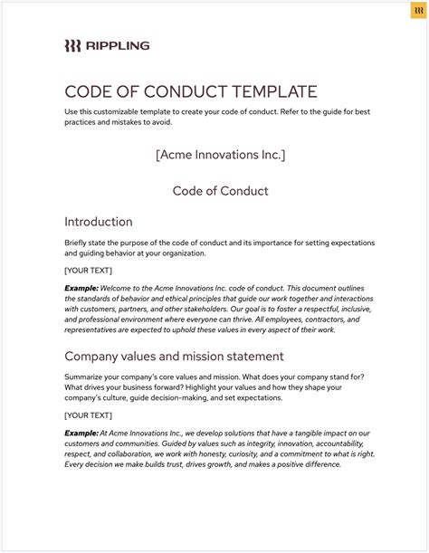Image result for What Is a Code of Conduct Example