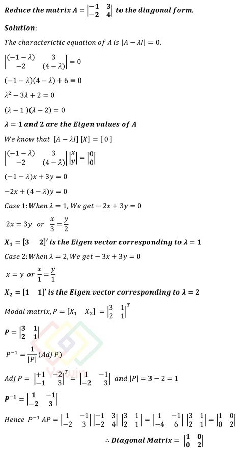 Afbeeldingsresultaten voor Diagonal Form Matrix