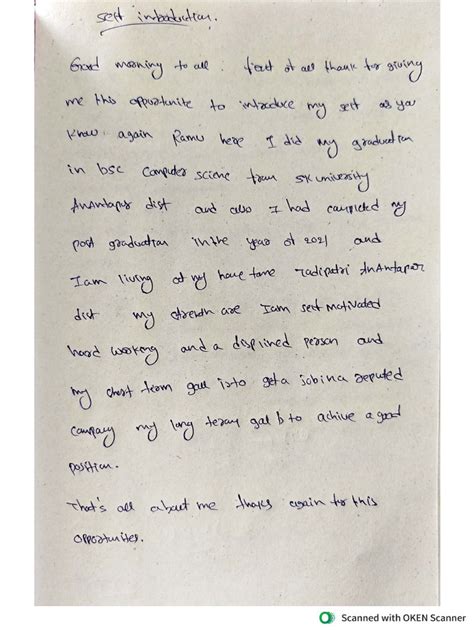 Image result for Self Introduction in Written Format