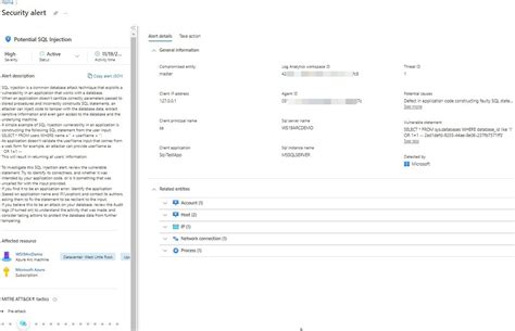 Defender for SQL Logs に対する画像結果