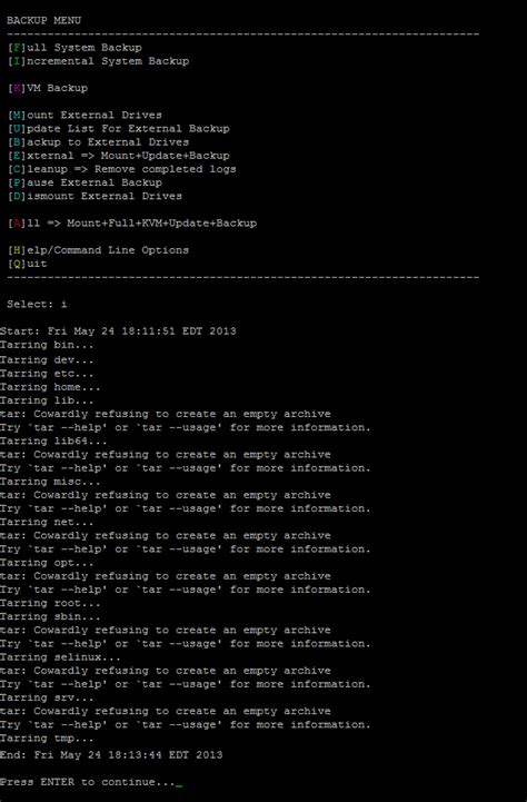 Toradh íomhá ar Backup in Linux Command