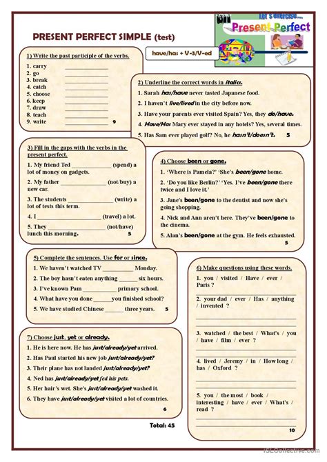 Toradh íomhá ar Present Simple Test