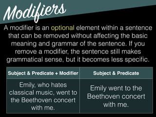 Image result for Subject Object Modifier