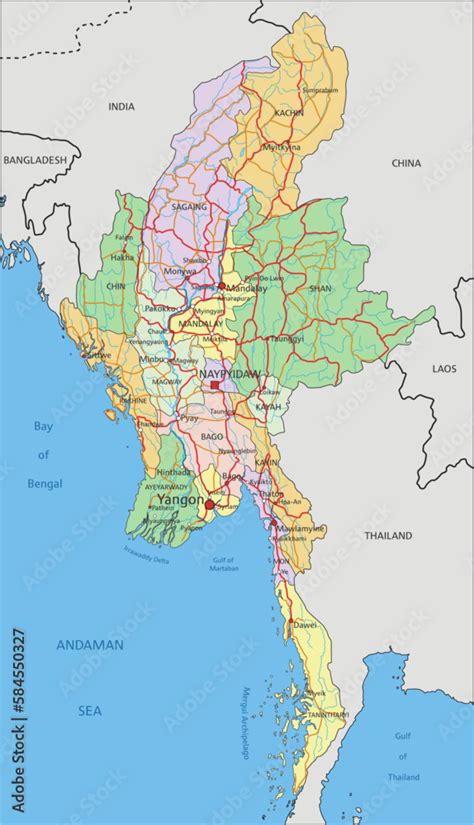 Image result for Myanmar Map Horizontal