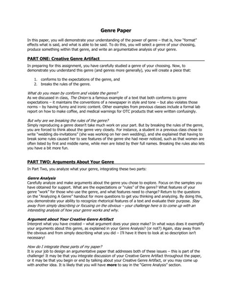 Afbeeldingsresultaten voor Genre Analysis Example