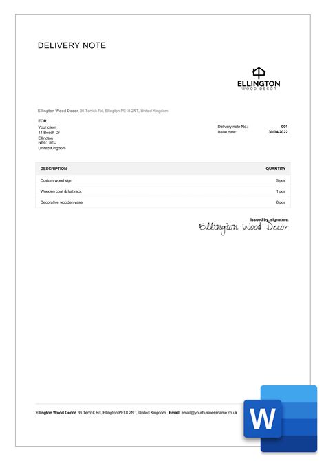 Afbeeldingsresultaten voor Sample Consignment Note for Delivery