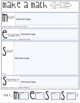 Math Problem Solving Graphic Organizer に対する画像結果