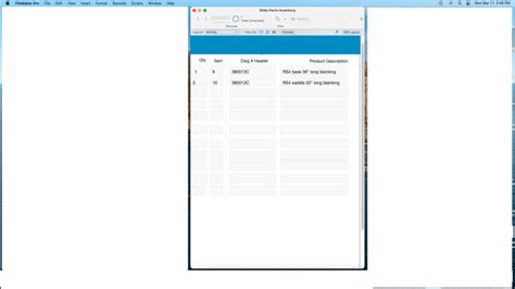 Toradh íomhá ar Inventory List FileMaker
