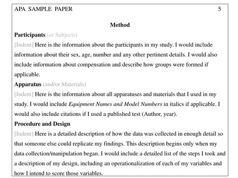 Toradh íomhá ar Method Section Example APA Formatting