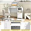 Image result for Compact Computer Desk with Printer Shelf Whitewash