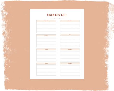 Image result for Blank Grocery List Planner Printable