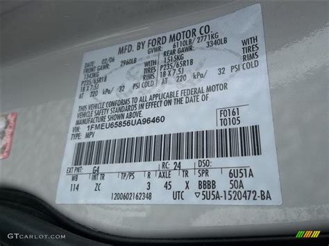 Toradh íomhá ar Ford Explorer Color Codes