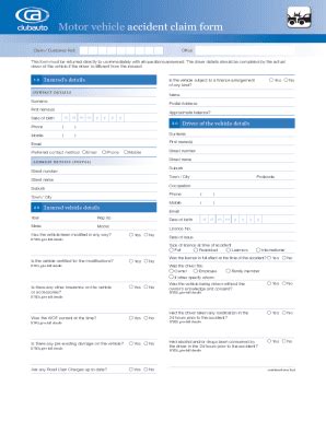 Image result for Accident Claim Form