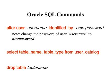Image result for Basic Oracle Commands