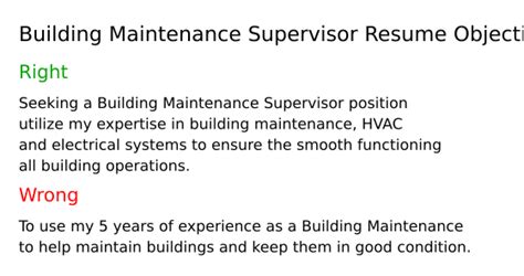 نتيجة الصورة لـ Building Maintenance Resume Objective