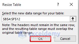 Toradh íomhá ar How to Extend Table in Excel