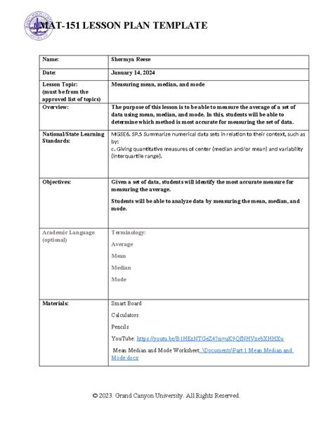 Image result for Lesson Plan Project Example