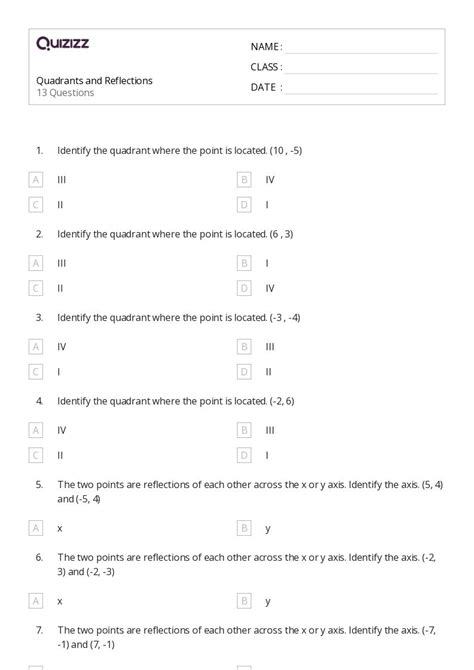 Image result for Reflection with Mirror Worksheet Multiple Choice Question Grade 6