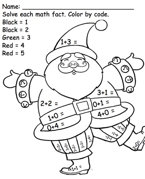 Image result for Coloring Christmas Pages with Basic Math