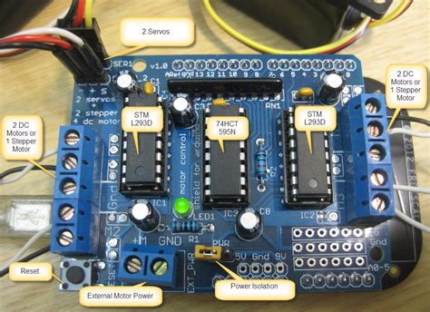 תוצאת תמונה עבור Arduino Stepper Shield Pin Assignment