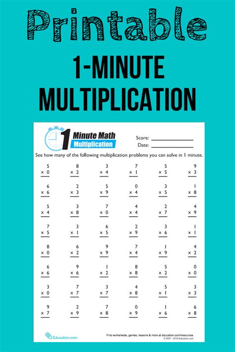 1 Minute Math Multiplication に対する画像結果