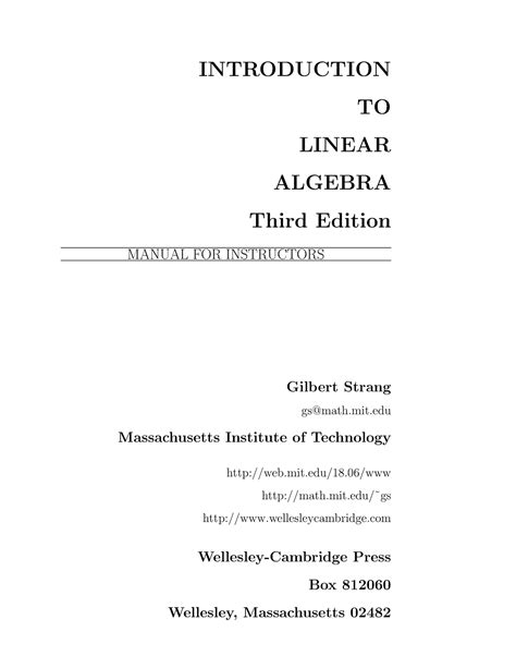 Image result for Linear Algebra And Its Applications Gilbert Strang