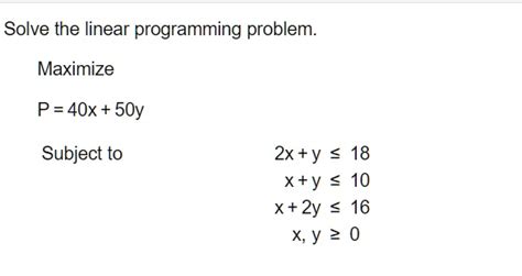 תוצאת תמונה עבור Linear Programming Maximize Profit Word Problem