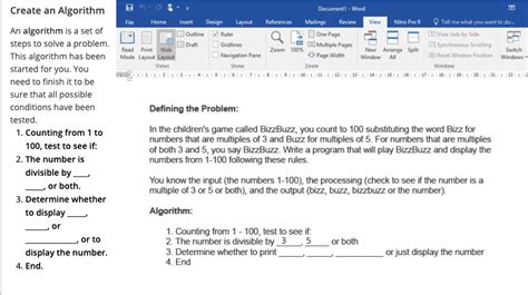 Image result for Algorithm in Word