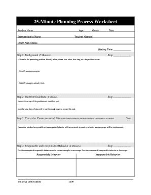Toradh íomhá ar Worksheet Process Planning Example