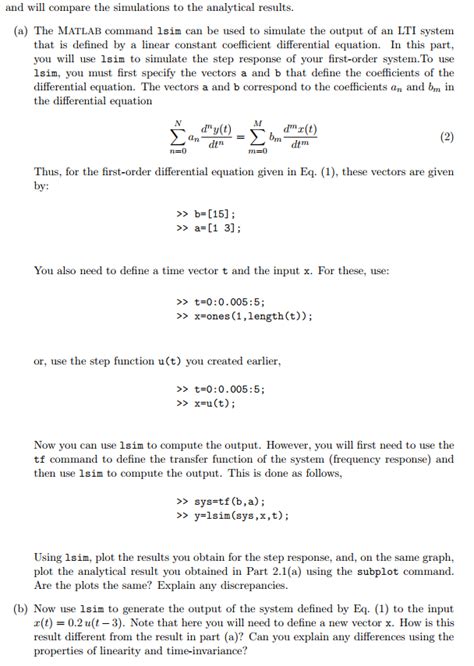 Image result for First Order System Modelling in MATLAB