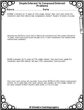 Toradh íomhá ar Compound Interest Problems 8th Grade