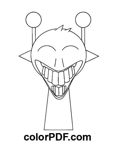 Sprunki Horror Fun Bot Coloring Pages に対する画像結果