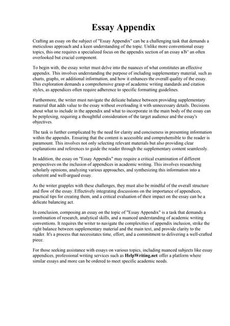 Toradh íomhá ar Example of a Research Paper Appendix