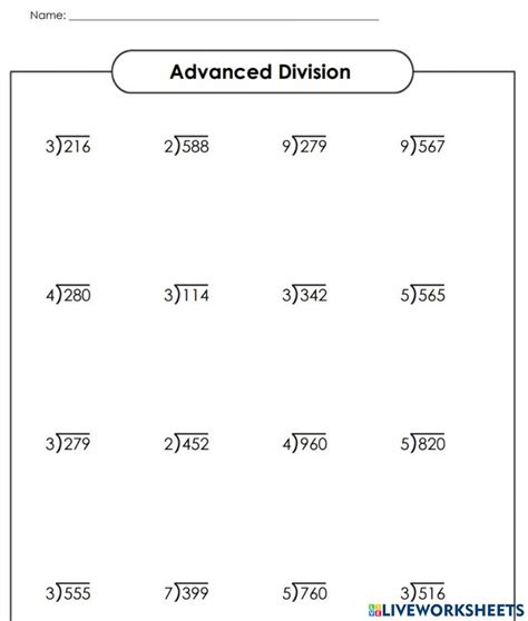 Image result for Large Number Division Worksheet
