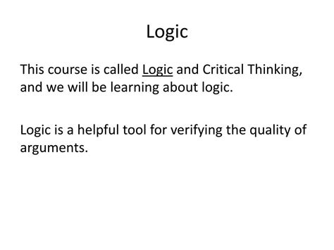 Image result for Logic and Critical Thinking Examples