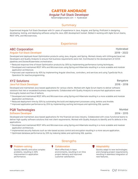 Image result for Angular Developer Resume