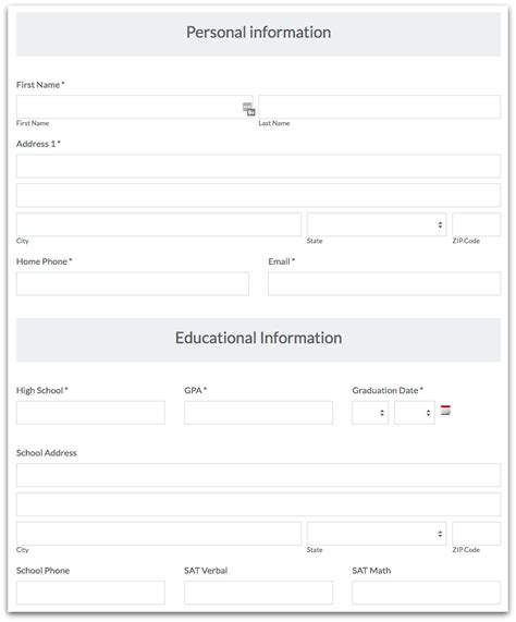 Image result for One Column Form Layout