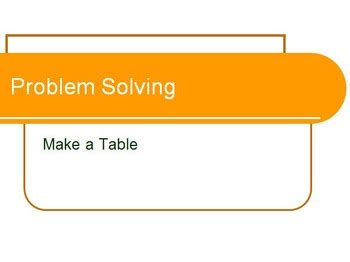 Image result for A Problem Solving Table