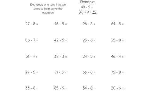 Toradh íomhá ar Subtracting 3-Digit Numbers Worksheet