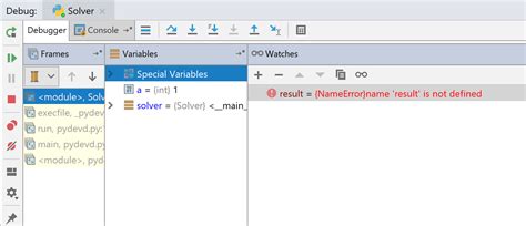 Toradh íomhá ar PyCharm Debug Code Execution Window