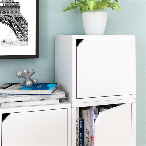 Way Basics Eco Stackable Connect Cube with Door, Modular Shelf Storage ...